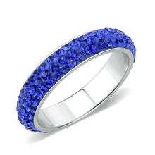 Cargar imagen en el visor de la galería, TK3838 - High polished (no plating) Stainless Steel Ring with Top Grade Crystal  in Sapphire(206)