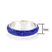 Cargar imagen en el visor de la galería, TK3838 - High polished (no plating) Stainless Steel Ring with Top Grade Crystal  in Sapphire(206)