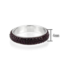Cargar imagen en el visor de la galería, TK3837 - High polished (no plating) Stainless Steel Ring with Top Grade Crystal  in Amethyst(204)