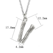 Load image into Gallery viewer, TK3853V High Polished Stainless Steel Chain Initial Pendant - Letter V